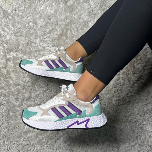 ADIDAS RAYO BLANCA VERDE MORADA
