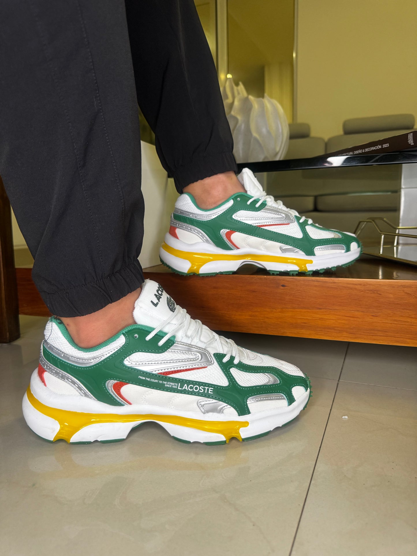 Lacoste 2k24 blanca verde amarilla